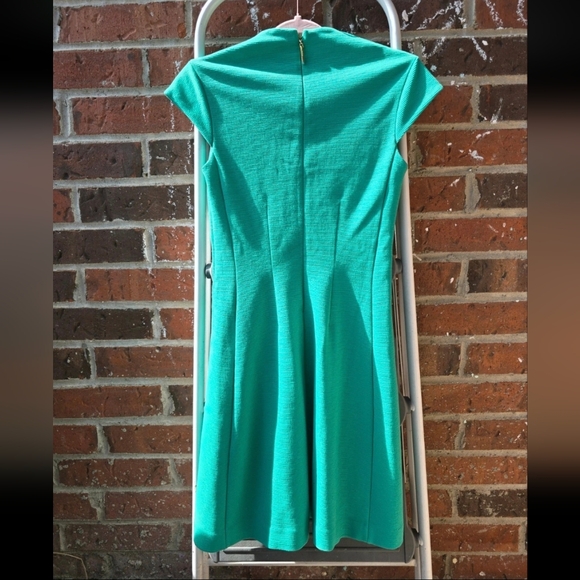 Lilly Pulitzer Teal Cap Sleeve V-Neck Fit & Flare Midi Dress - Picture 2 of 4